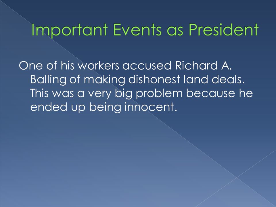 One of his workers accused Richard A. Balling of making dishonest land deals.