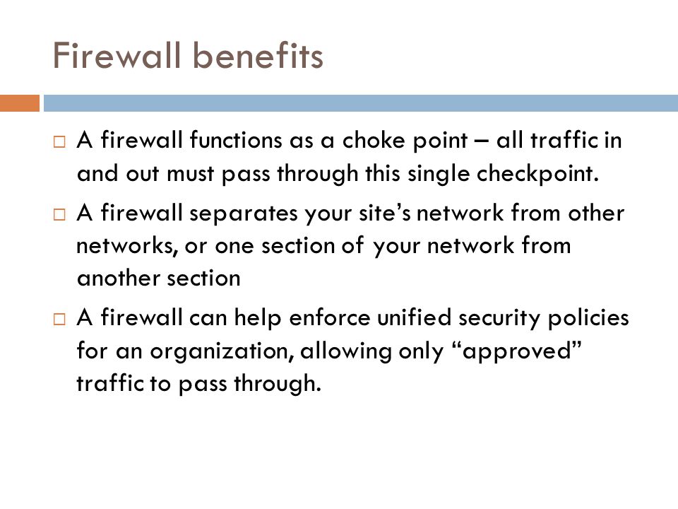 advantages of firewall in points