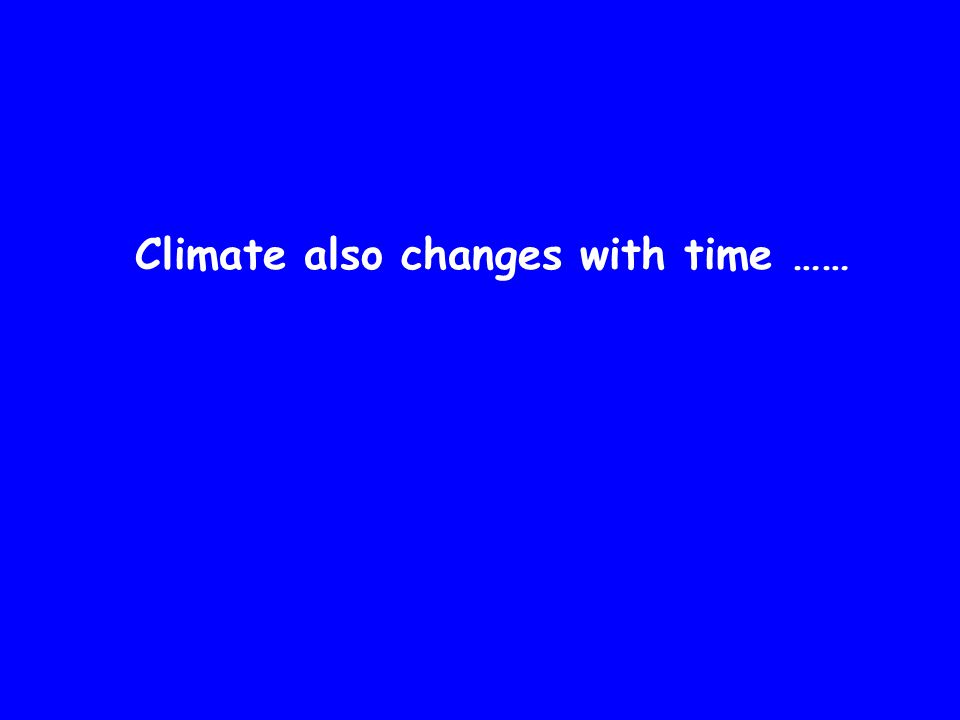 Climate also changes with time ……