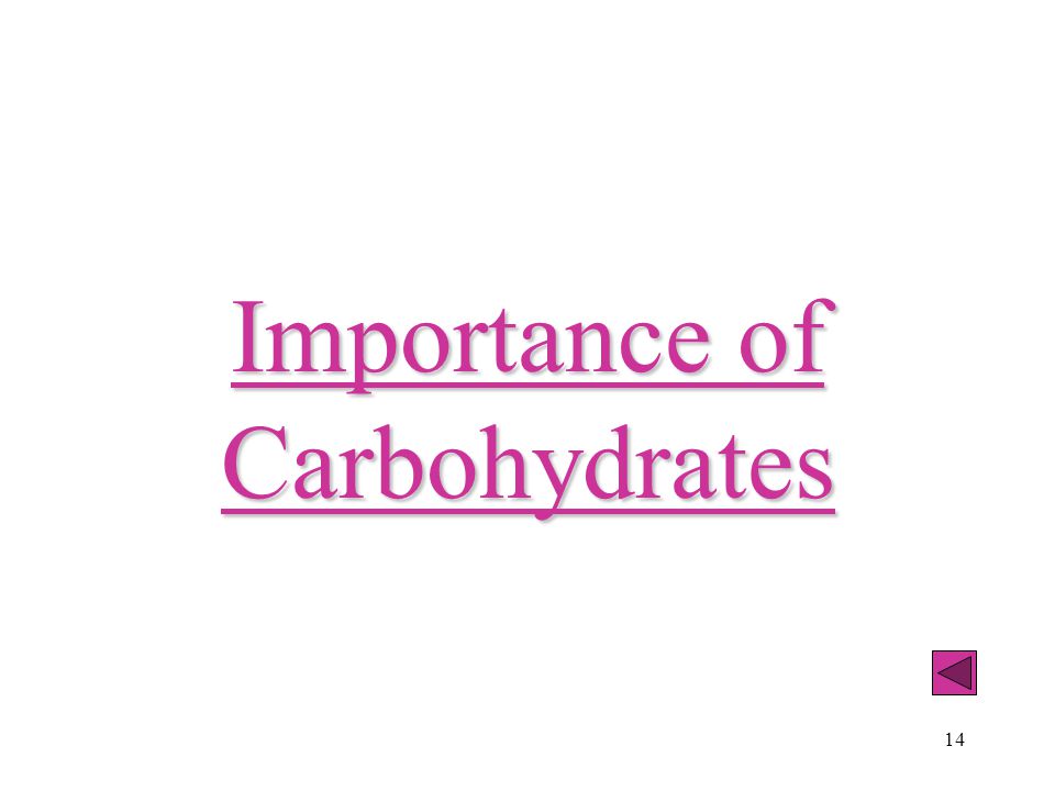 14 Importance of Carbohydrates