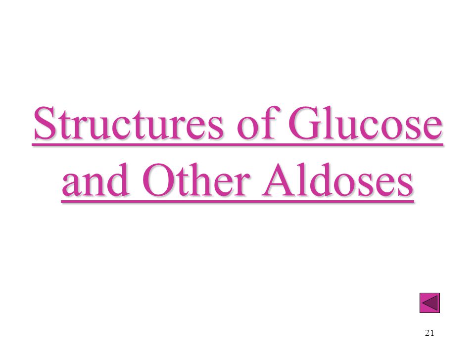 21 Structures of Glucose and Other Aldoses