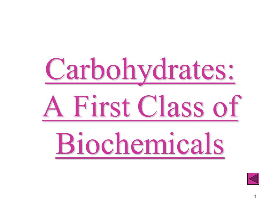 4 Carbohydrates: A First Class of Biochemicals
