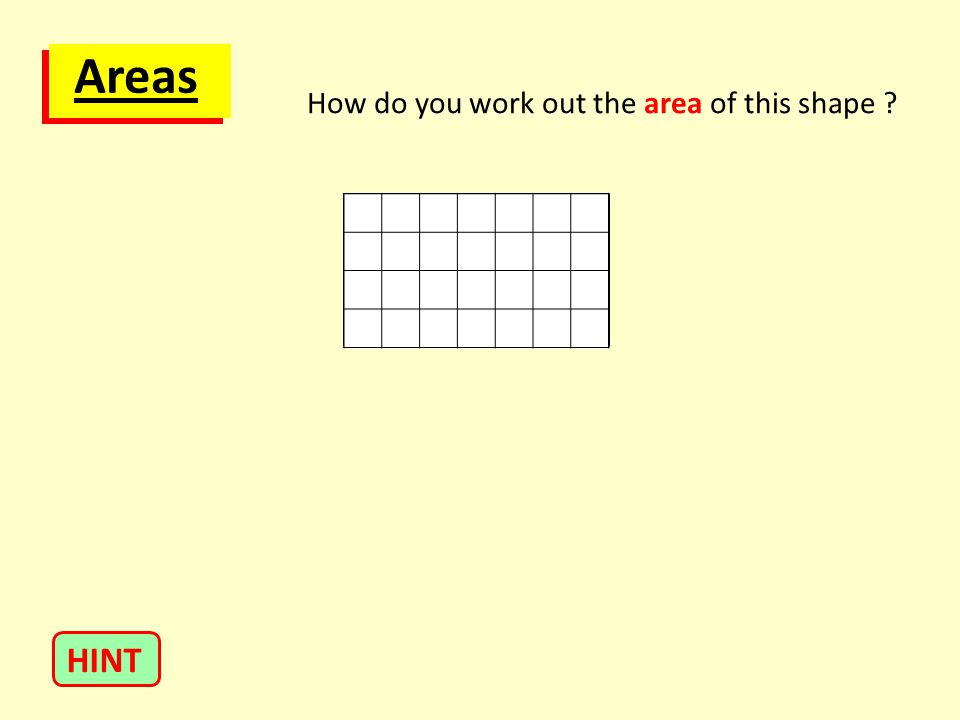Areas How do you work out the area of this shape HINT
