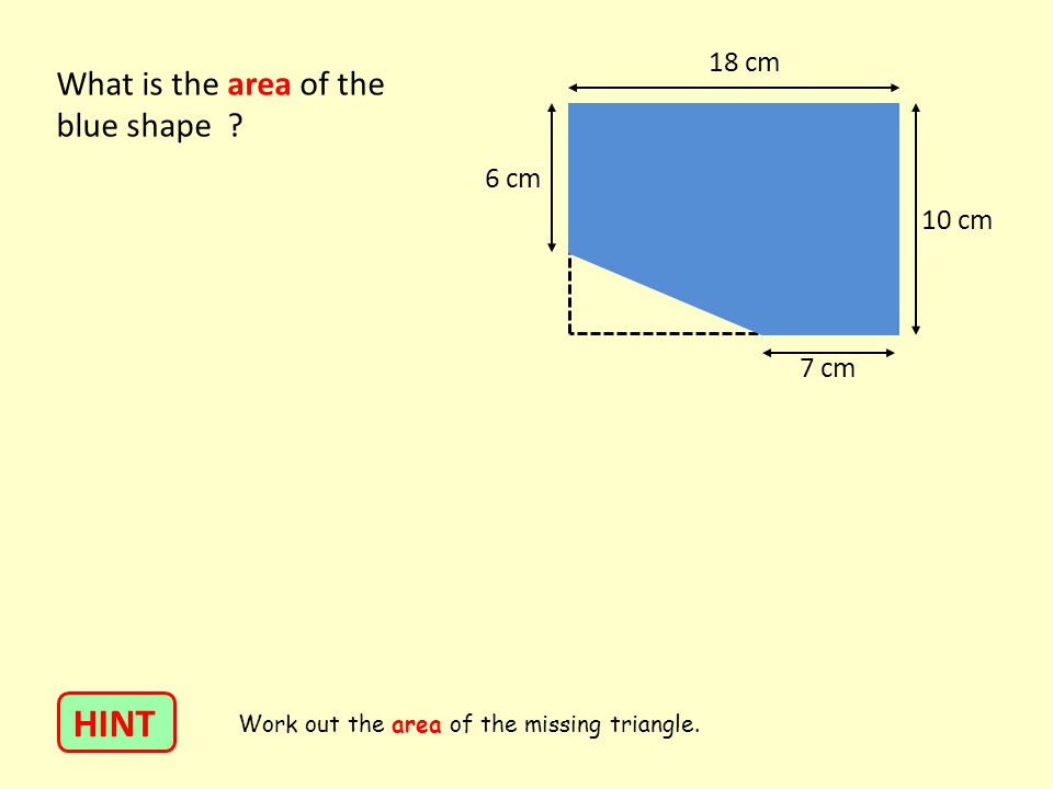 What is the area of the blue shape .