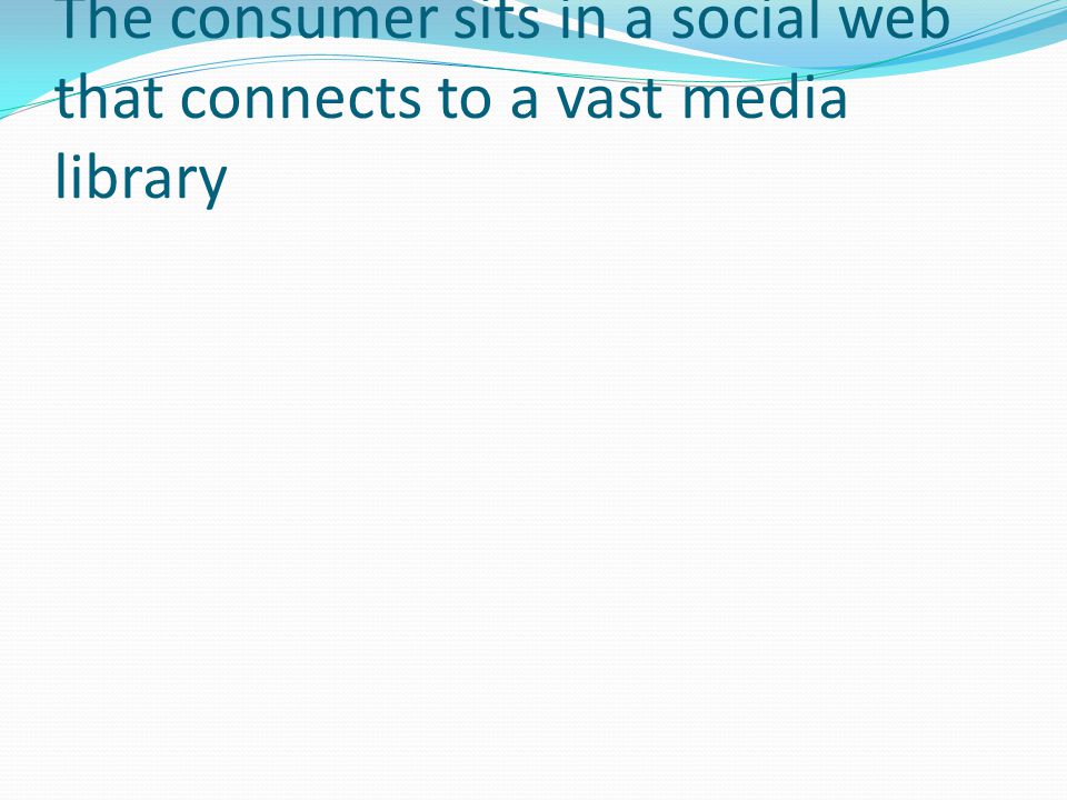 The consumer sits in a social web that connects to a vast media library