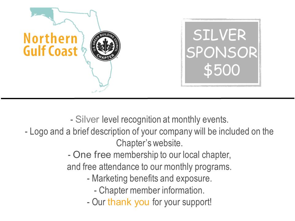 - Silver level recognition at monthly events.