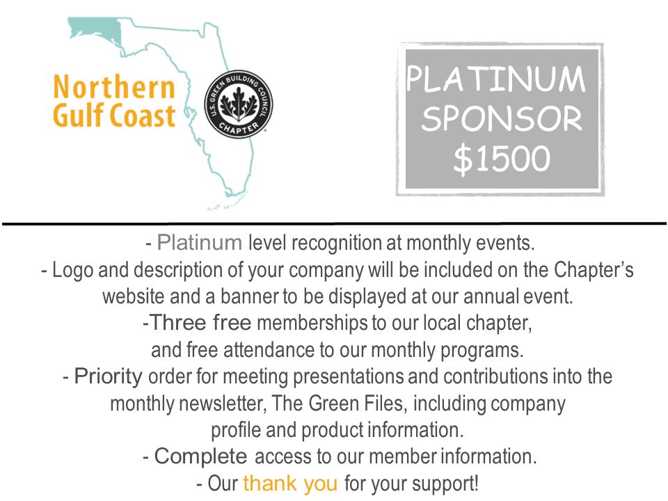 - Platinum level recognition at monthly events.