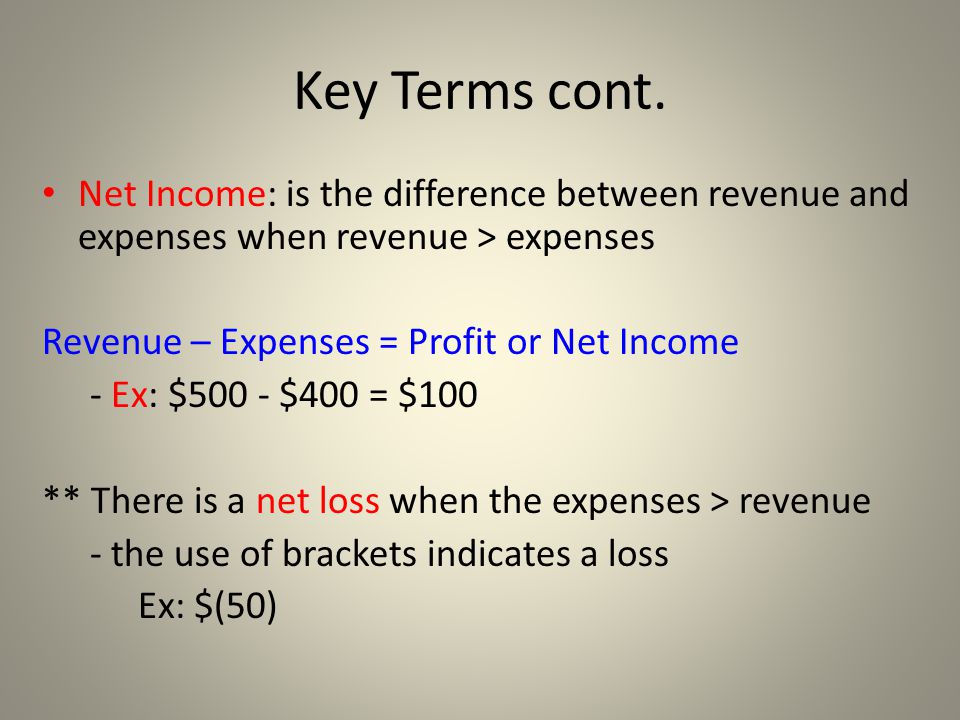 unit 4 preparing the income statement key concepts classify items revenue expenses profit