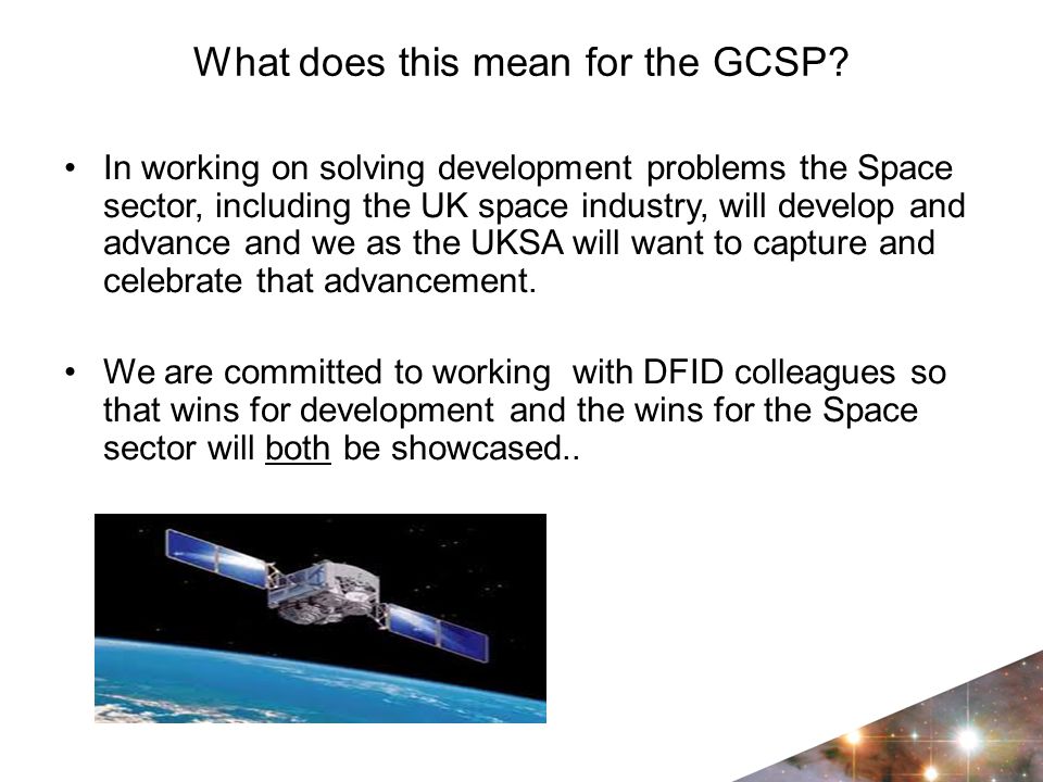 What does this mean for the GCSP.