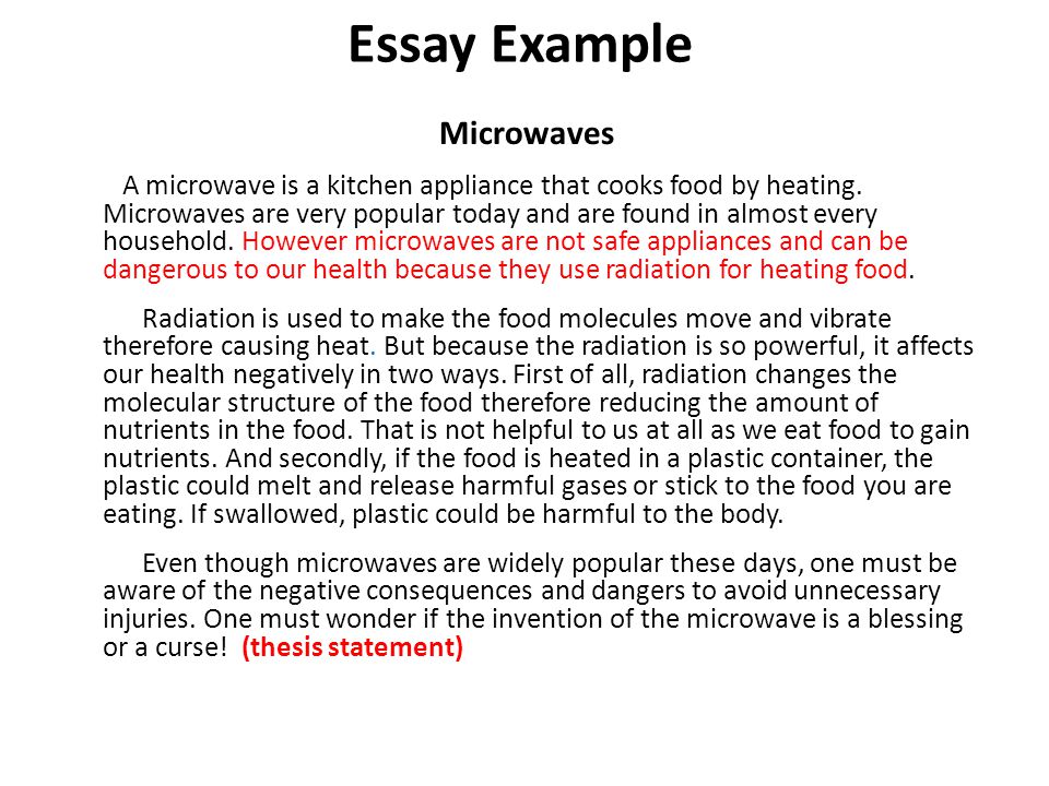 Essay Example Microwaves A microwave is a kitchen appliance that cooks food...