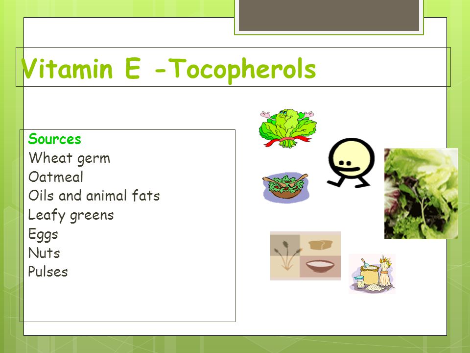 Vitamin E -Tocopherol Functions  Antioxidant- reduces risk of heart  disease, stroke, cancer  Improves absorption of vitamin A  Destroys free  radicals, - ppt download