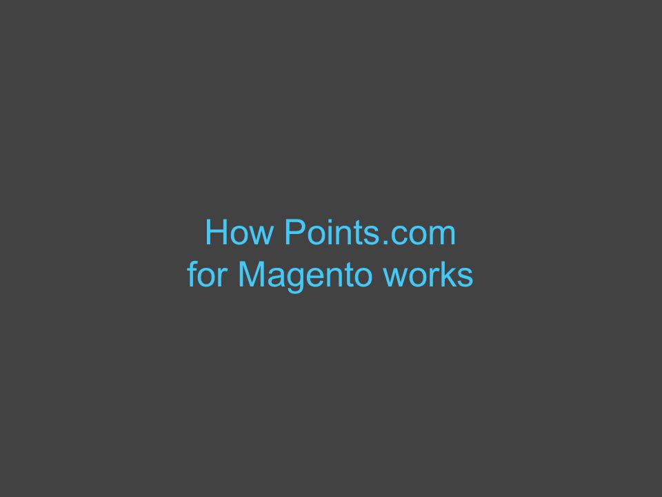 How Points.com for Magento works