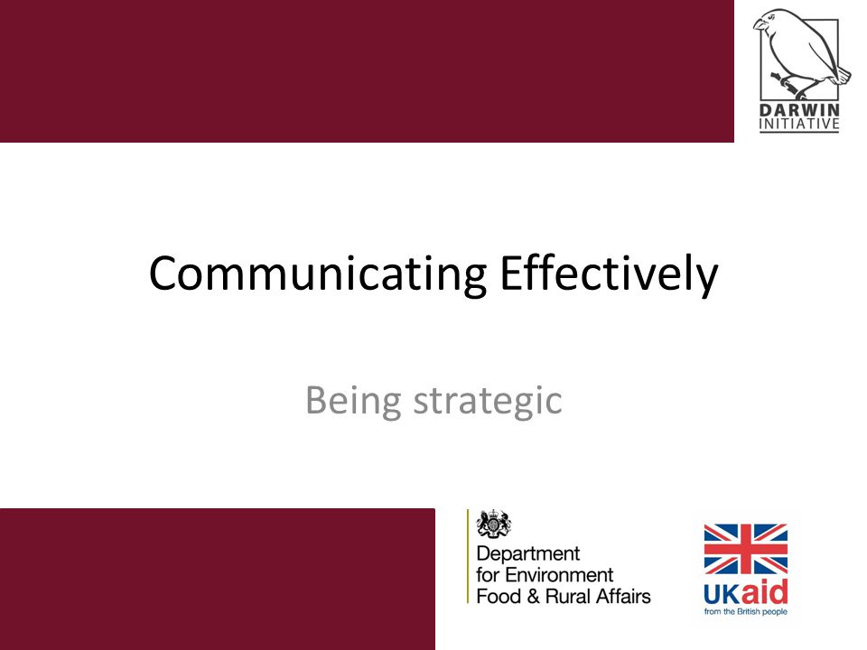 1 Communicating Effectively Being Strategic 1 Communicating Effectively Being Strategic