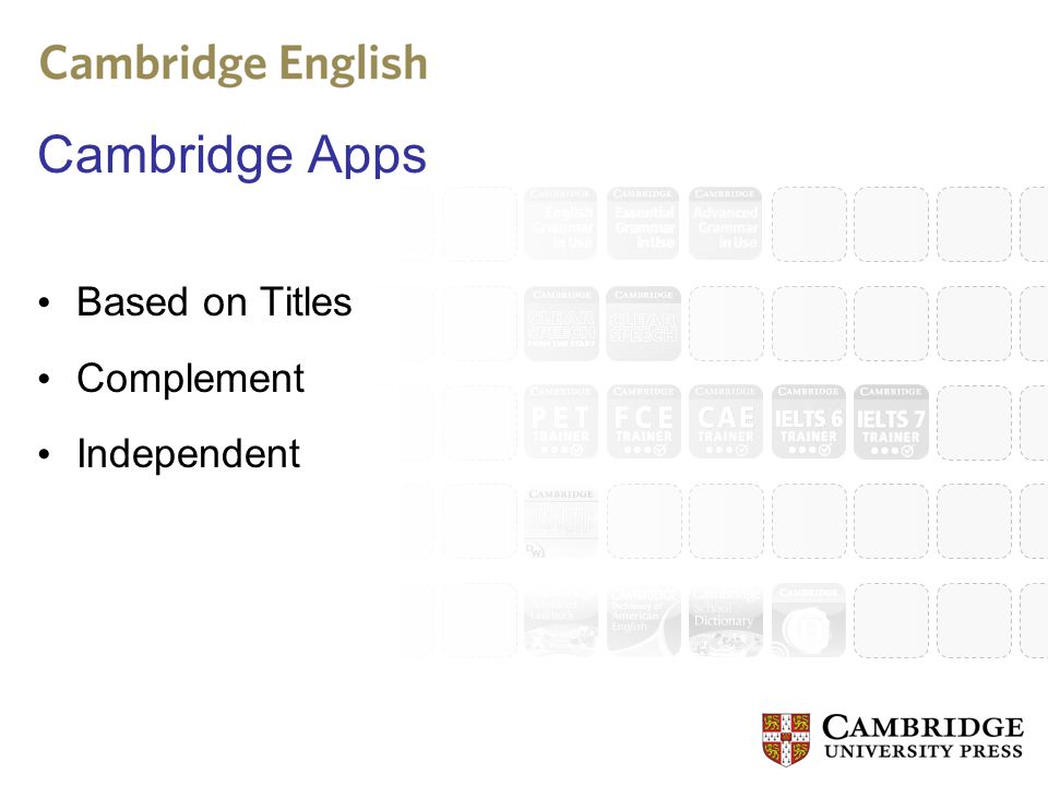 Cambridge Apps Based on Titles Complement Independent