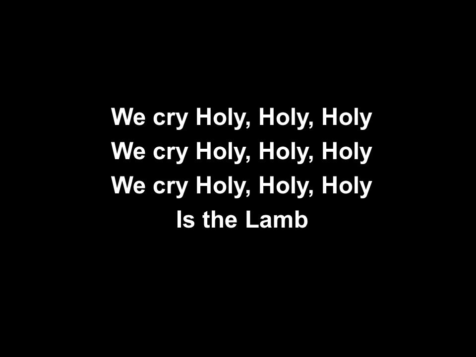We cry Holy, Holy, Holy Is the Lamb
