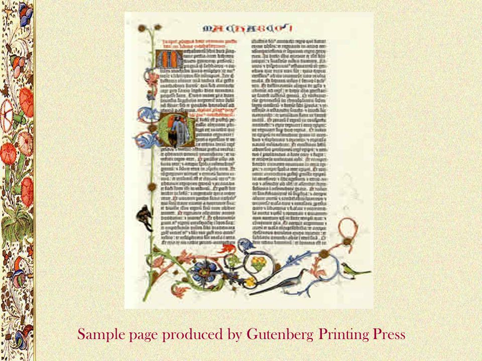 Sample page produced by Gutenberg Printing Press