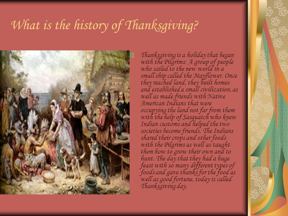 What is the history of Thanksgiving.