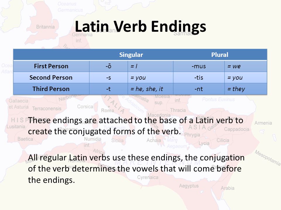 Latin Verb Declension Chart