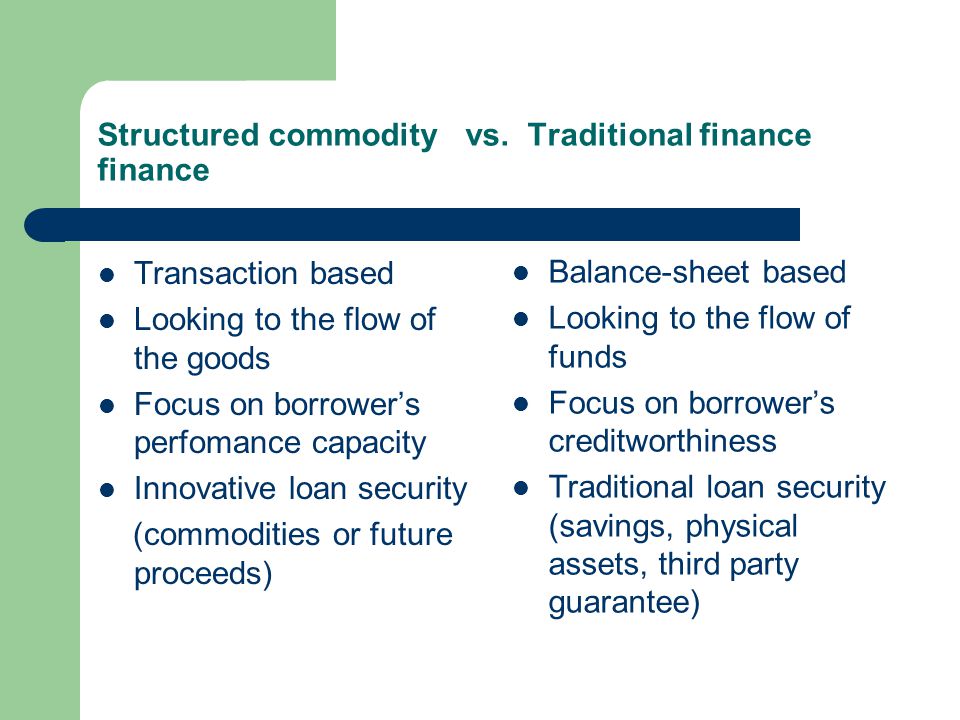 Structured commodity vs.