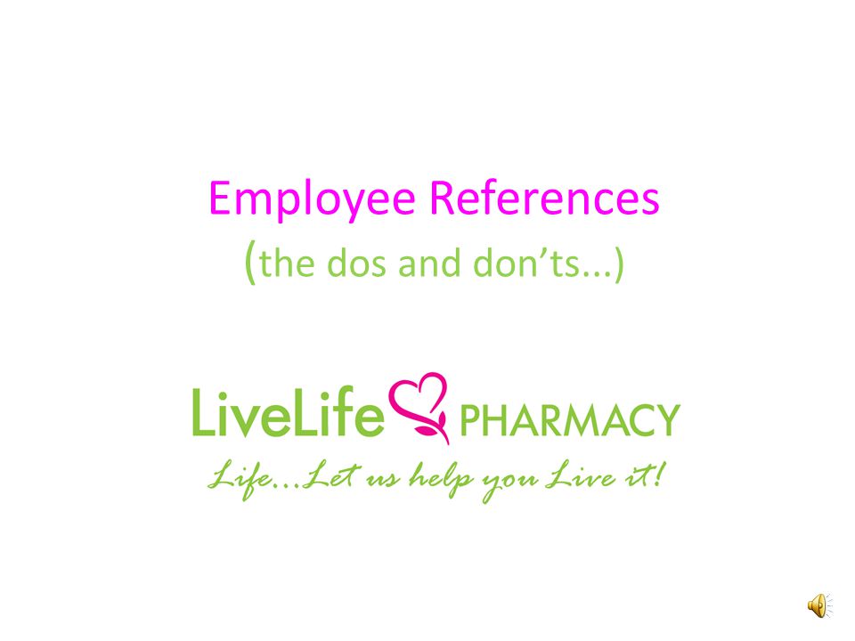 employee references the dos and don ts written references