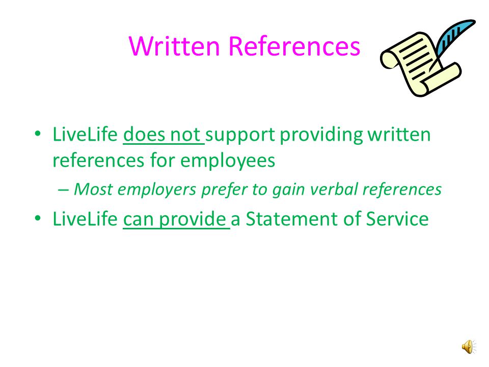 employee references the dos and don ts written references