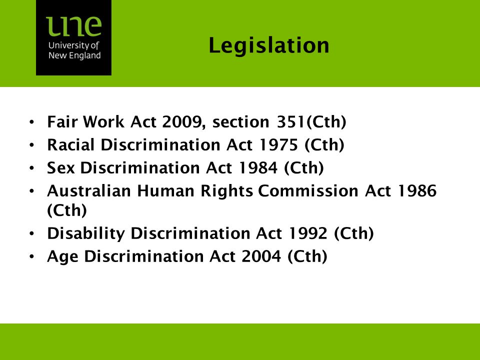 Sex discrimination act 1975 and 1986