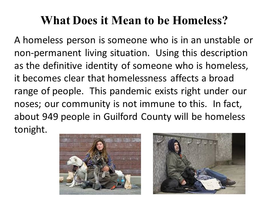 What Does it Mean to be Homeless.