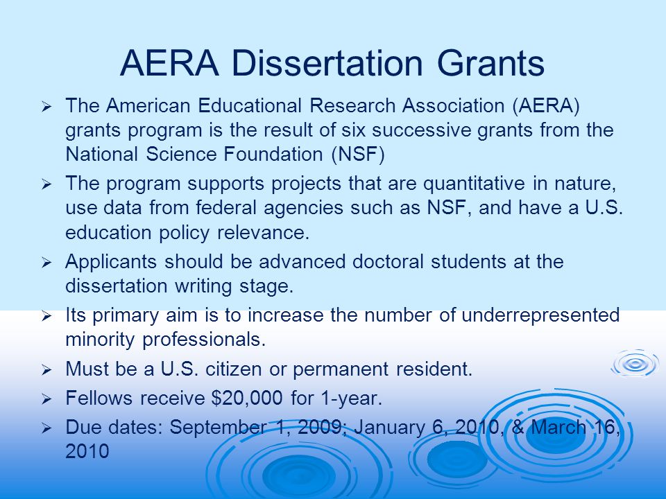 Graduate Dissertation Funding Workshop Research Opportunitie Office Bureau Of Educational Rufina Cortez Norma A Marrun Ppt Download Aera Doctoral Grants Grant 
