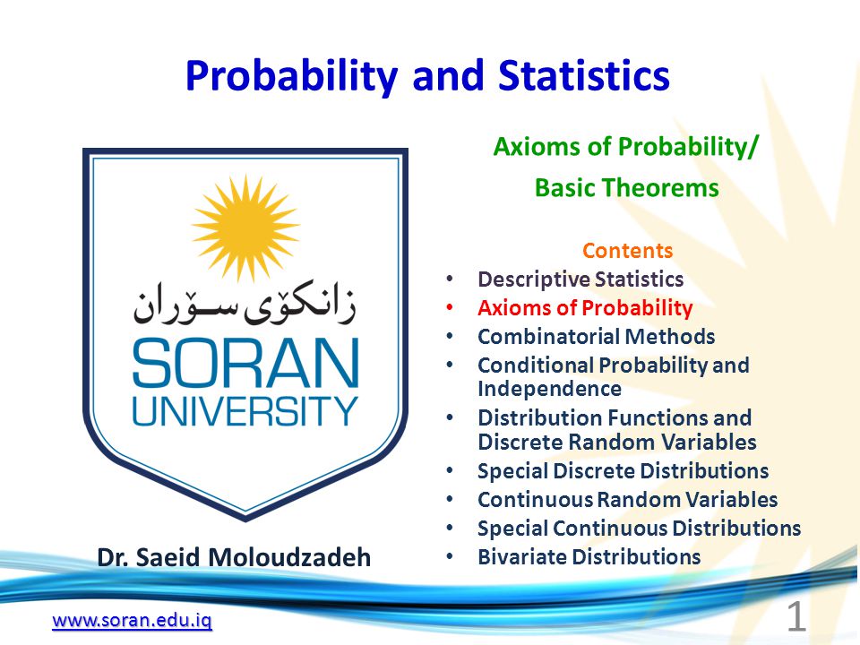 Probability and Statistics Dr.