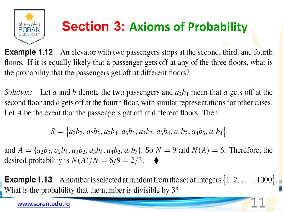Section 3: Axioms of Probability 11