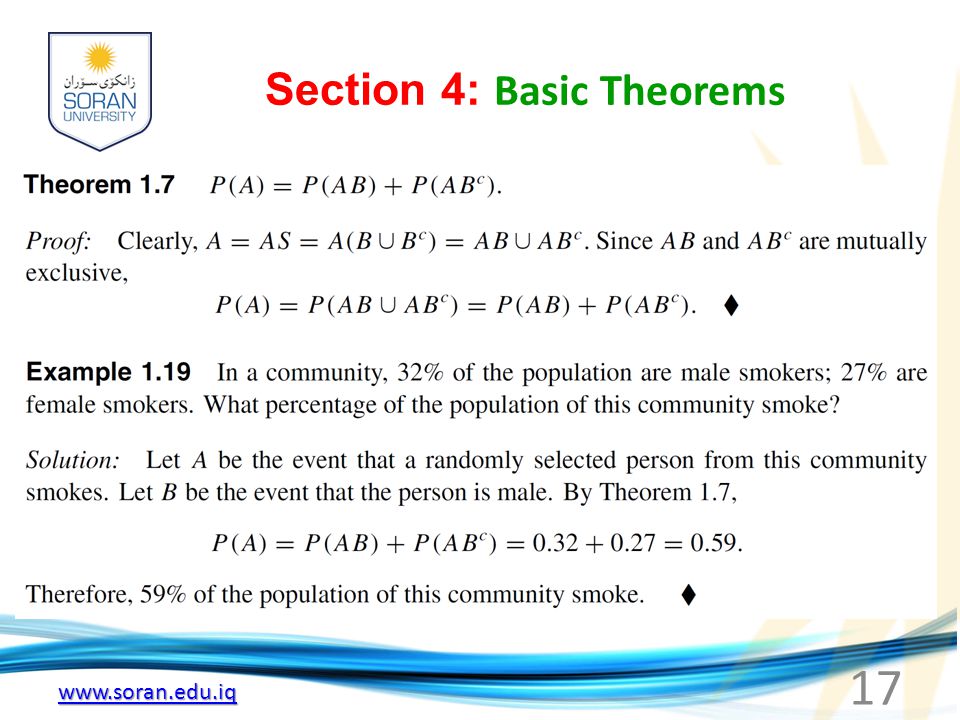 Section 4: Basic Theorems 17