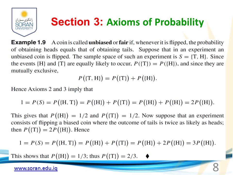 Section 3: Axioms of Probability 8