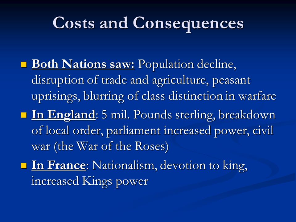 consequences of the hundred years war