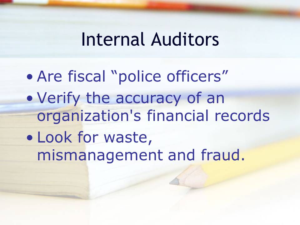 Government Accountants Maintain and examine government records Audit private businesses or individuals on the government s behalf