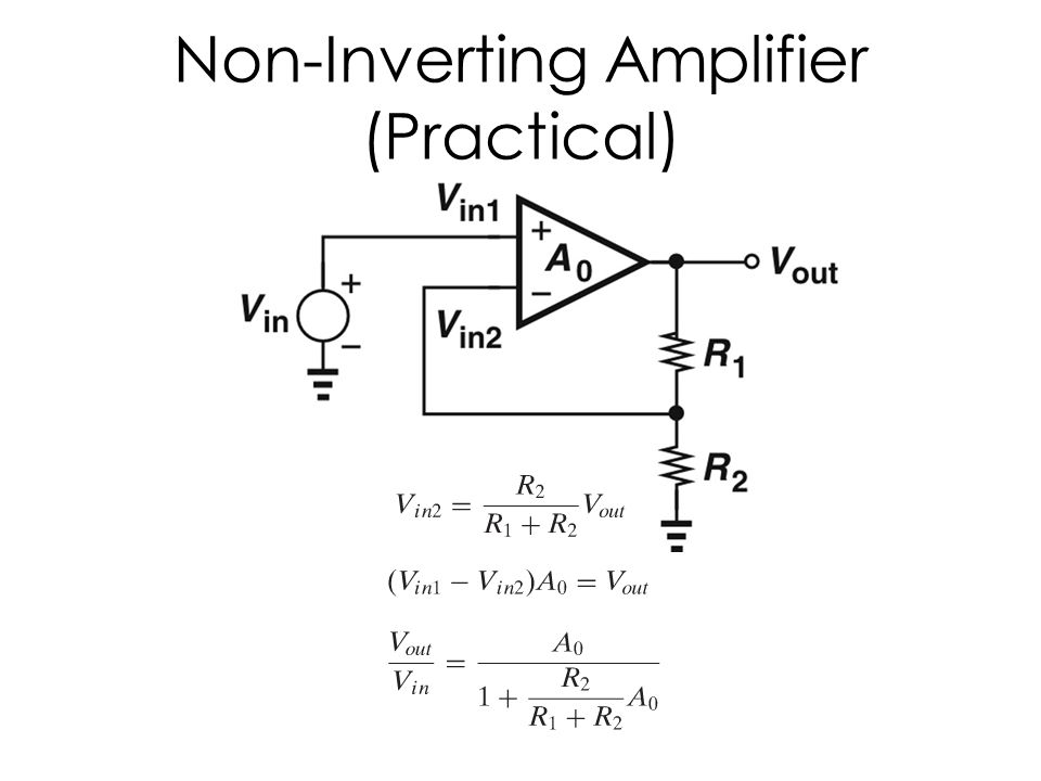 non investing amplifier gain derivational