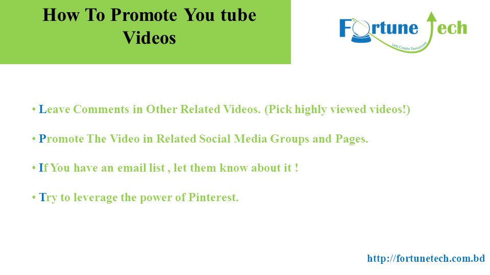 How To Promote You tube Videos Leave Comments in Other Related Videos.
