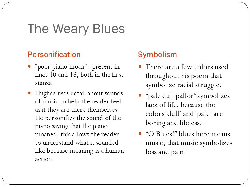 the weary blues poem analysis