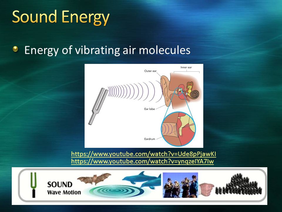 Energy of vibrating air molecules   v=Ude8pPjawKI   v=ynqzeIYA7Iw