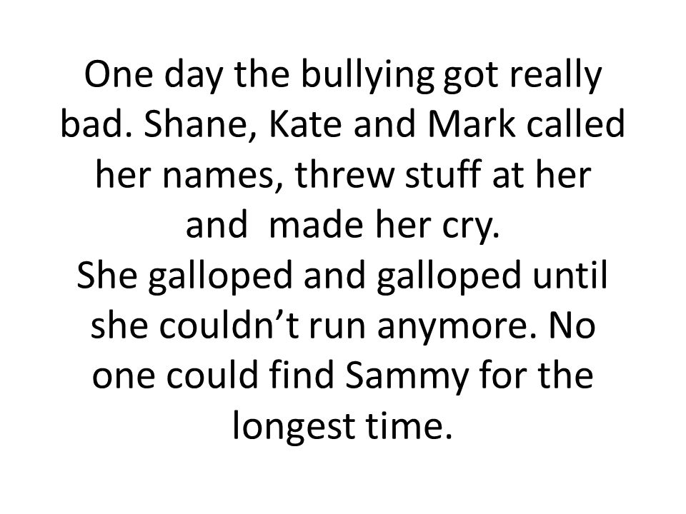 One day the bullying got really bad.