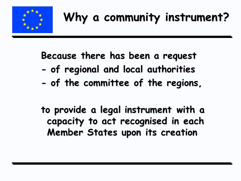 Why a community instrument.