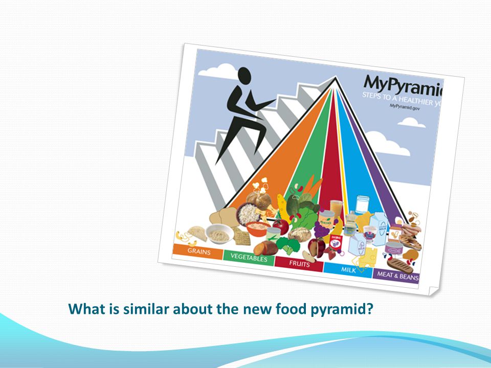 What is similar about the new food pyramid