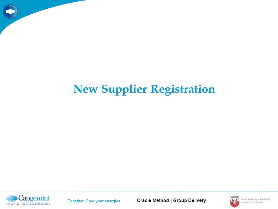Oracle Method | Group Delivery Together. Free your energies New Supplier Registration