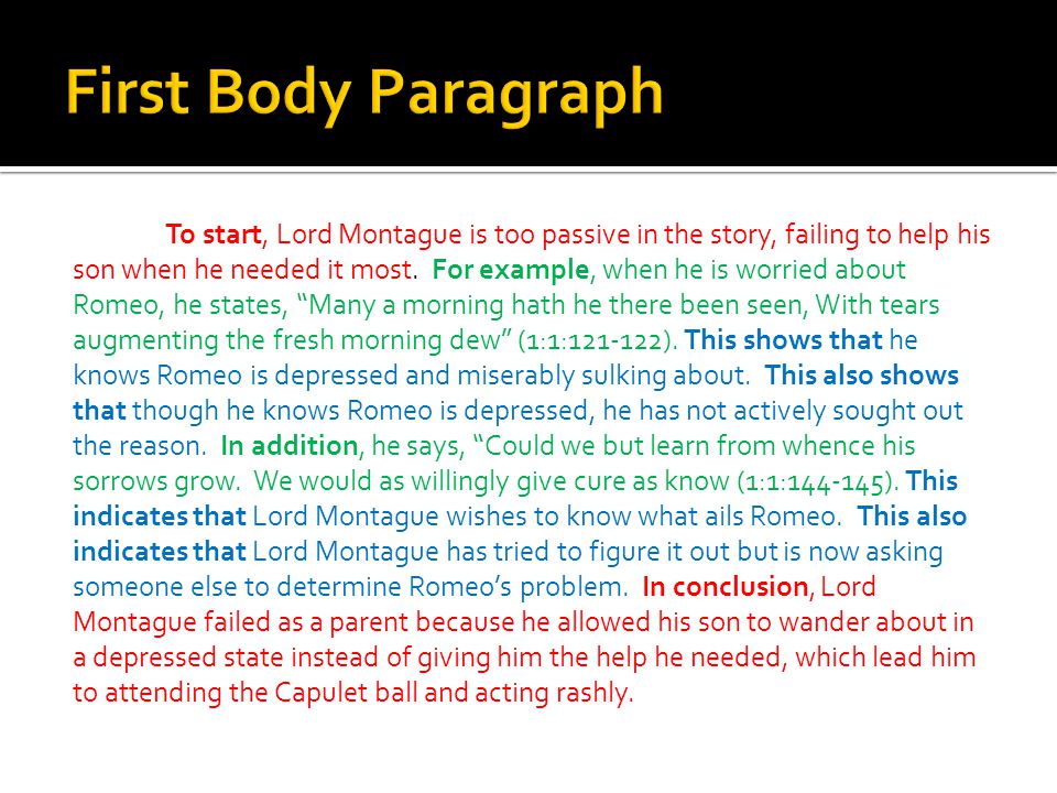 character analysis example paragraph