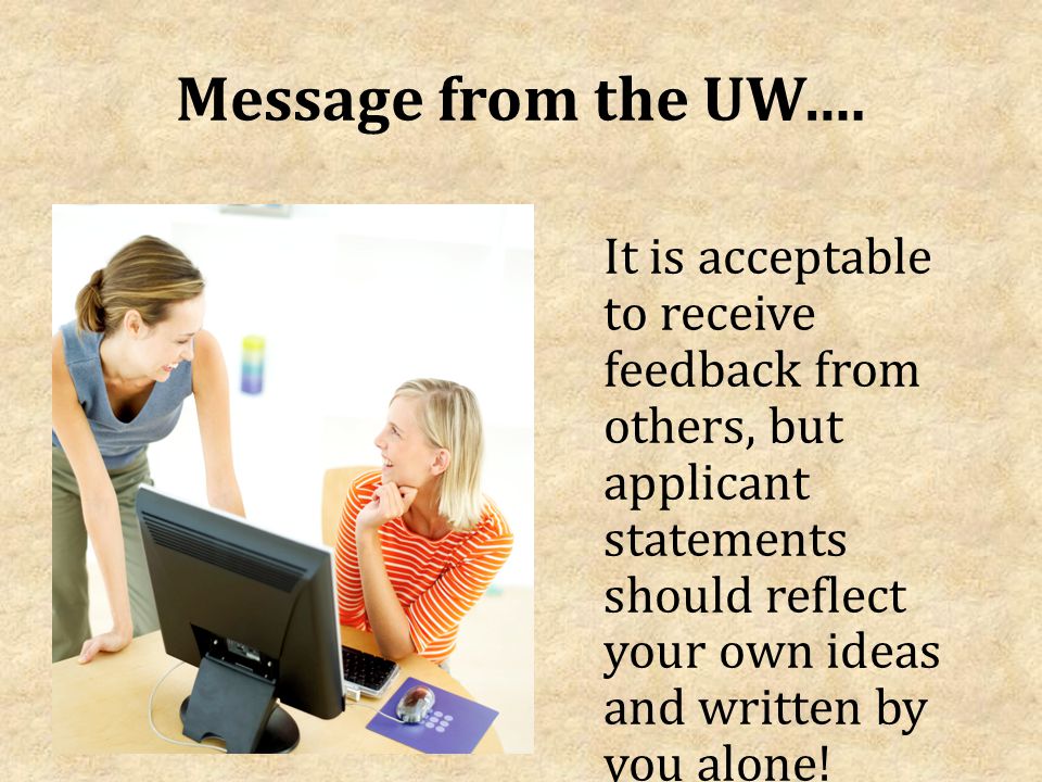 Message from the UW….