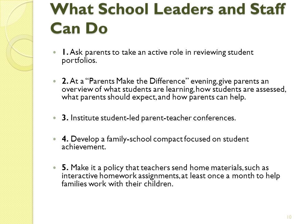What School Leaders and Staff Can Do 1.