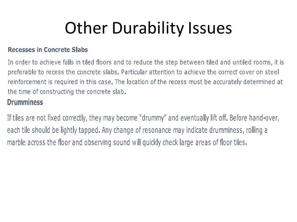 Other Durability Issues