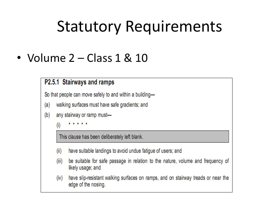 Statutory Requirements Volume 2 – Class 1 & 10