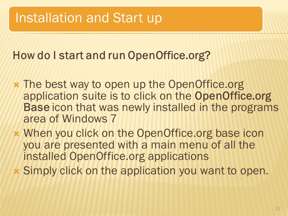 How do I start and run OpenOffice.org.