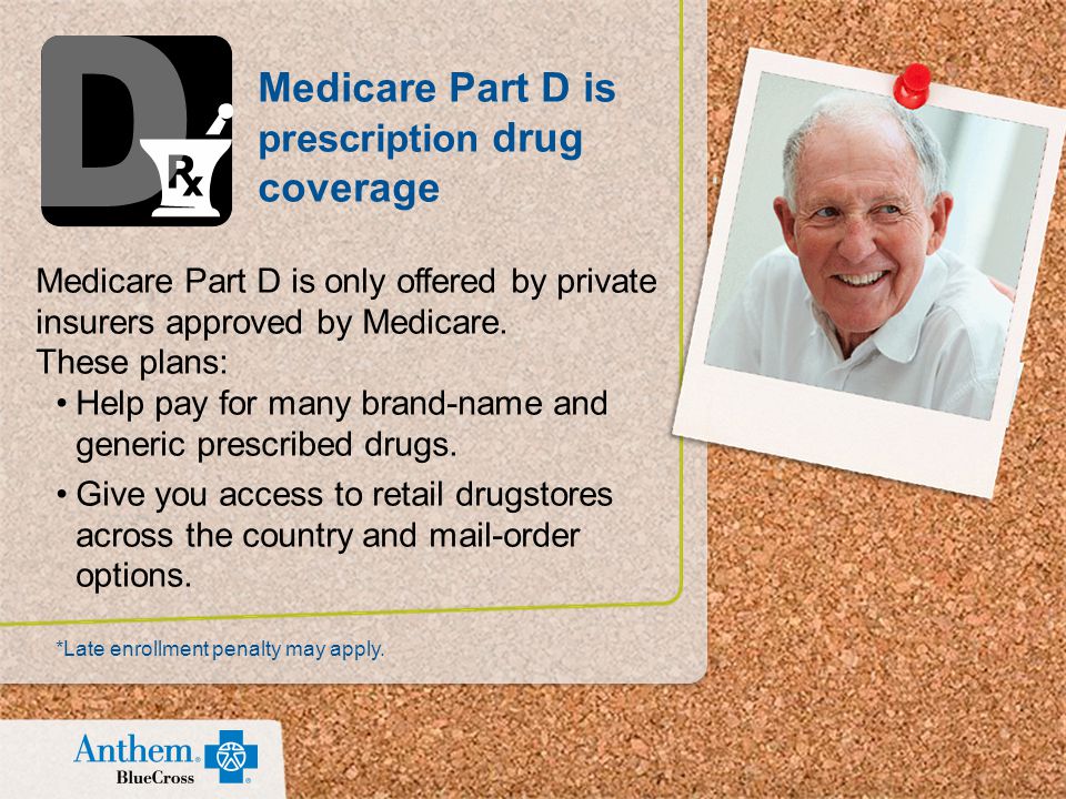 Medicare Part D is only offered by private insurers approved by Medicare.