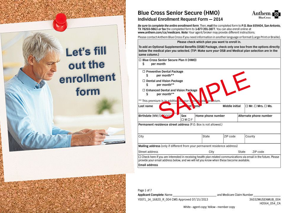 Let’s fill out the enrollment form SAMPLE
